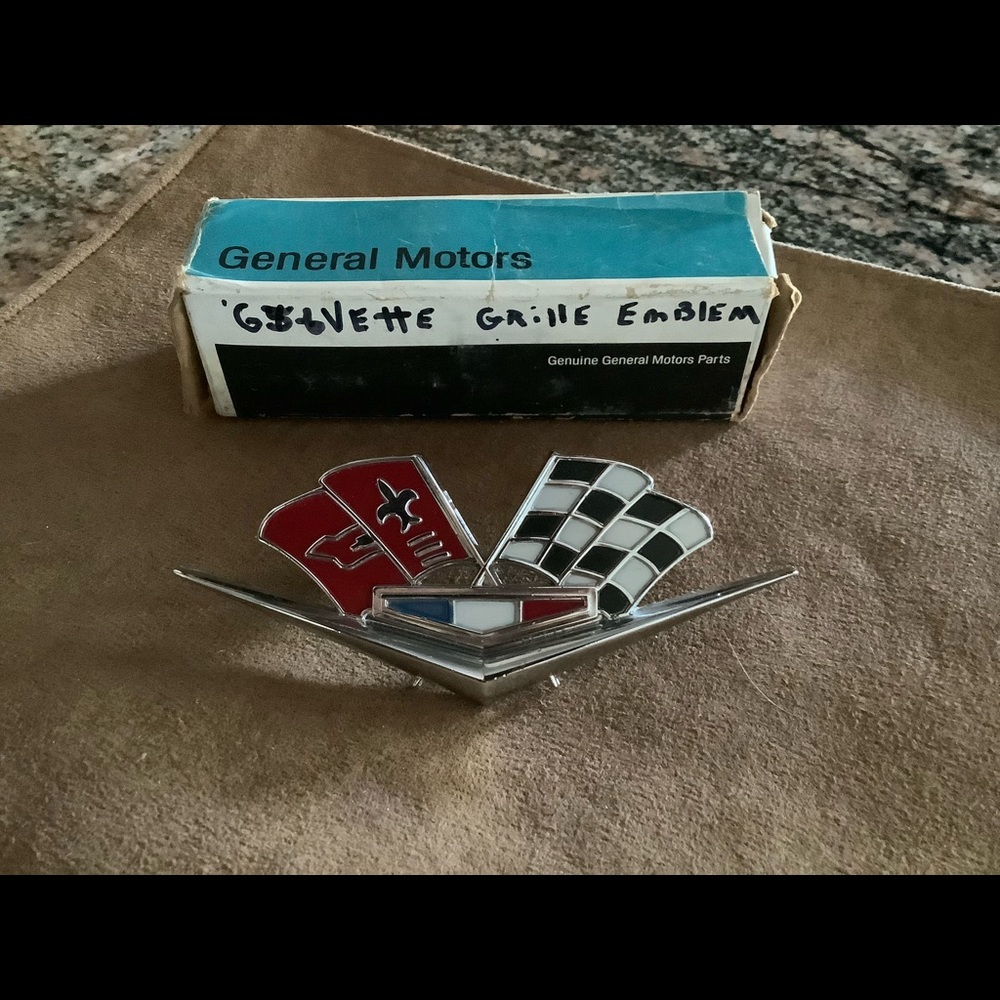 1965-66 Corvette Original GM Hood Emblem